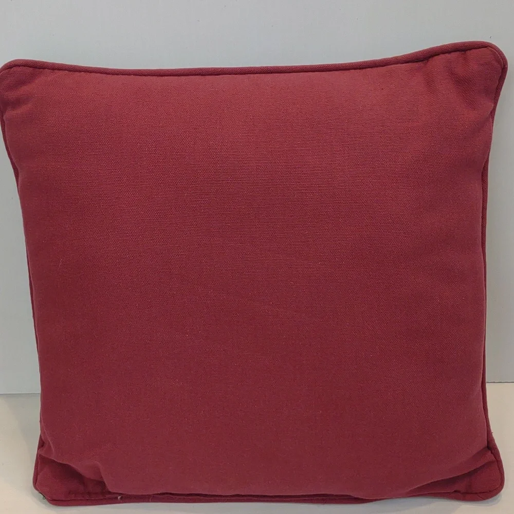 Christmas Tree Tapestry Stuffed Pillow Dark Brown Maroon Green 12
